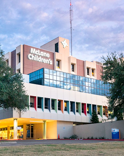 Building facade of McLane's Children's hospital